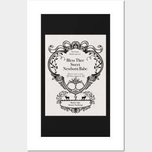 Shakespeare Newborn Quote| Silhouette Buck| Literature Nursery| Victorian Frame| Folk Art Posters and Art